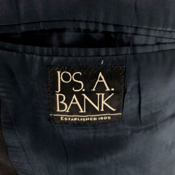 Jos A Bank Wool 2 Button‎ Blazer 44R Or Slim 46R Blue Gray Birdseye Sport Coat - Picture 8 of 11